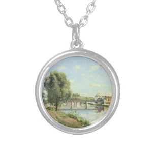 Le Pont Du Chemin De Fer Camille Pissarro   Silver Plated Necklace