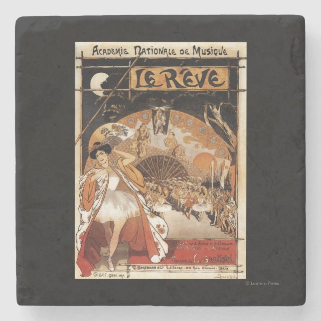 Le Reve Ballet Performance Opera House Stone Coaster (Front)