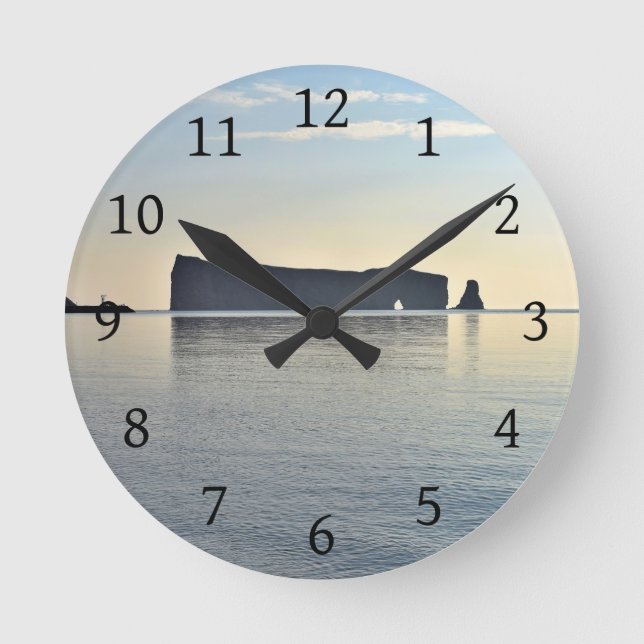 Le Rocher Perce Gaspesie Quebec Canada Round Clock (Front)