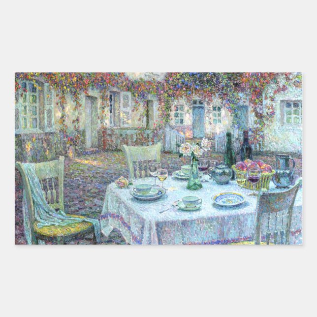 Le Sidaner: Table with Roses at Gerberoy Rectangular Sticker (Front)