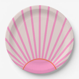 Le Soleil 01 Sun Pink Sunshine Paper Plate