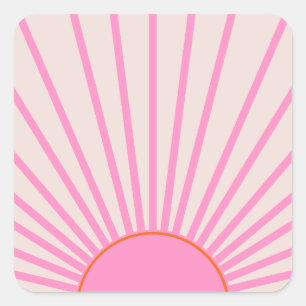 Le Soleil 01 Sun Pink Sunshine Square Sticker