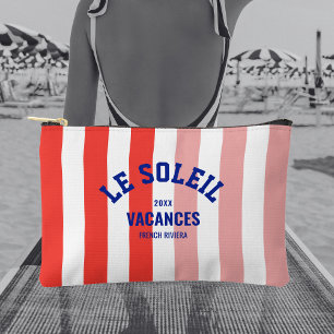 Le Soleil Vacances French Riviera Cabana Stripe Accessory Pouch