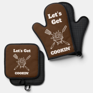 Le’ts Get Cookin' Oven Mitt & Pot Holder Set