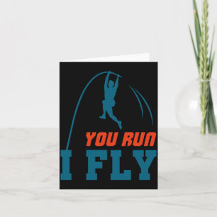 Le Vault Funny Levault Vaulting You Run I Fly  Card