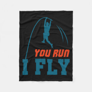 Le Vault Funny Levault Vaulting You Run I Fly  Fleece Blanket