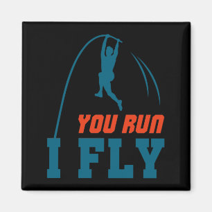 Le Vault Funny Levault Vaulting You Run I Fly  Magnet