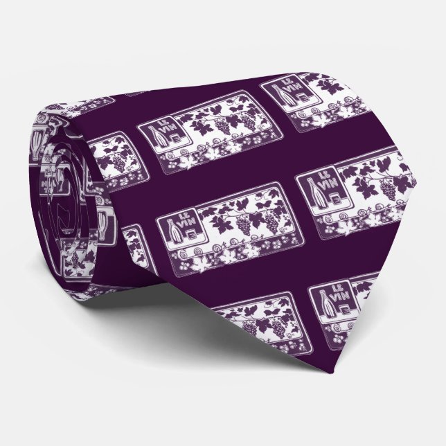 Le Vin, Vintage Wine Label Tie (Rolled)