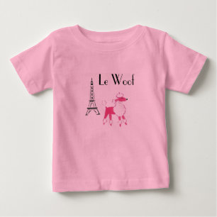 Le Woof  Pink Poodle in Paris Baby T-Shirt
