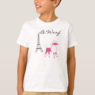 Le Woof Pink Poodle in Paris T-Shirt