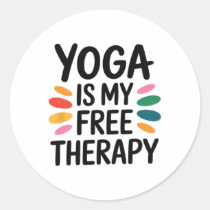 Le Yoga Est Ma Thérapie Gratuite  Classic Round Sticker