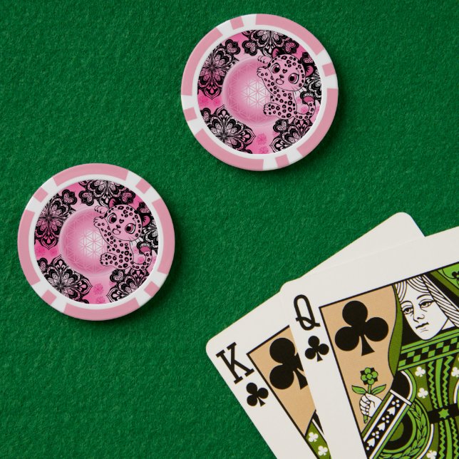 Léa the Pink Leopard Poker Chips (Poker Table (Double))
