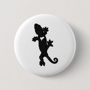 Leachie New Caledonian Gecko Artsy Distressed  6 Cm Round Badge