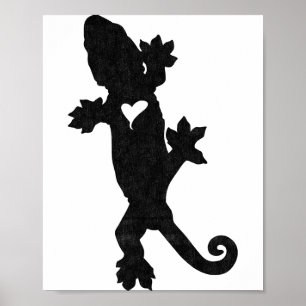 Leachie New Caledonian Gecko Artsy Distressed Poster