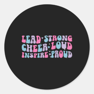 Lead Strong Cheer Loud Cheer Captain Cheerleading  Classic Round Sticker