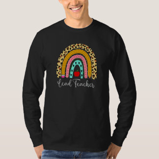 Lead Teacher Leopard Rainbow Back To School Teache T-Shirt