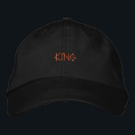 Lead with Confidence wearing Custom KING Handsome Embroidered Hat<br><div class="desc">Wear your crown with confidence – This sleek black KING printed cap offers an adjustable,  comfortable fit for everyday style.</div>