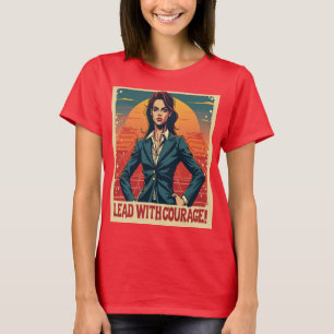 Lead with Courage - Empowering Motivational Design T-Shirt