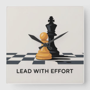 Lead With Effort Square Wall Clock