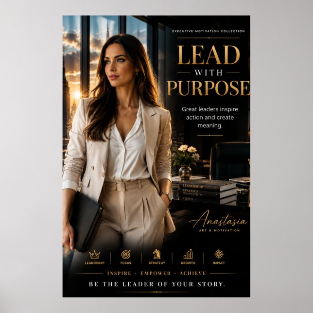 Lead With Purpose – Executive Motivation Wall Art (Front)