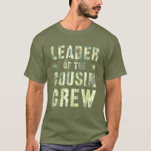 LEADER Of The COUSIN CREW Funny Camo Summer Vacati T-Shirt