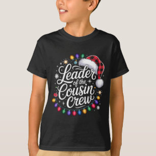 Leader Of The Cousin Crew Xmas Lights Red Plaid Sa T-Shirt