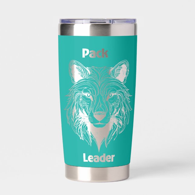 Leader Of The Pack Negative Space Wolf Insulated Tumbler (Front)