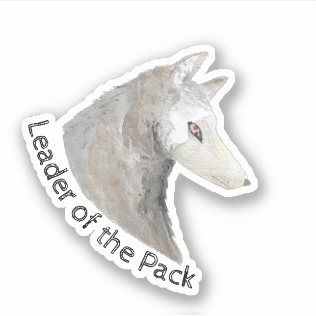 Leader of the Pack Watercolor Animal Grey Wolf (Front)