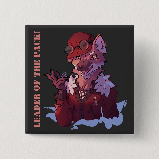 Leader wolf 15 cm square badge (Front)