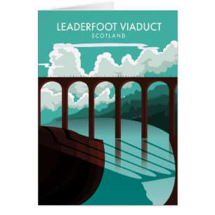 Leaderfoot Viaduct Scotland travel poster