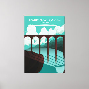Leaderfoot Viaduct Scotland travel poster Canvas Print