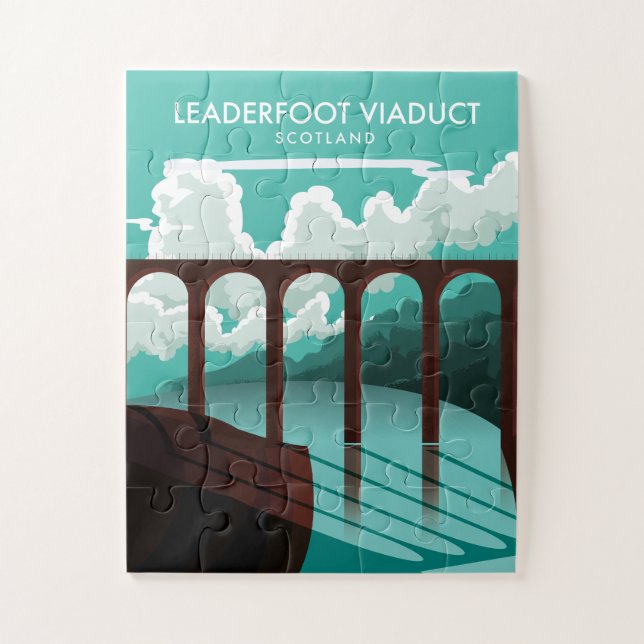 Leaderfoot Viaduct Scotland travel poster Jigsaw Puzzle (Vertical)