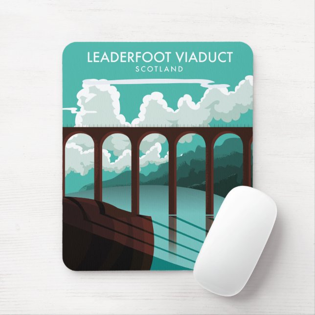 Leaderfoot Viaduct Scotland travel poster Mouse Pad (With Mouse)