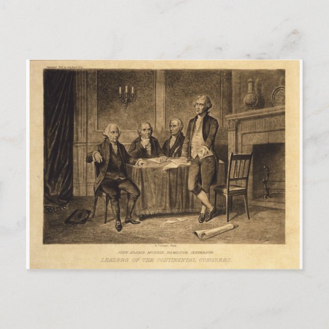 Leaders of the Continental Congress by Tholey Postcard (Front)