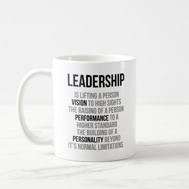 Leadership Is Lifting A Person Vision Coffee Mug (Left)