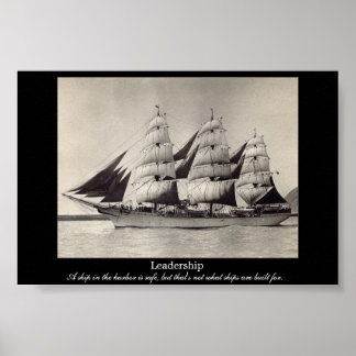 LEADERSHIP Motivational Sail Ship Print