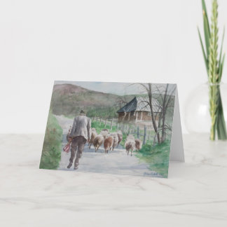 Leading the Sheep Holiday Card