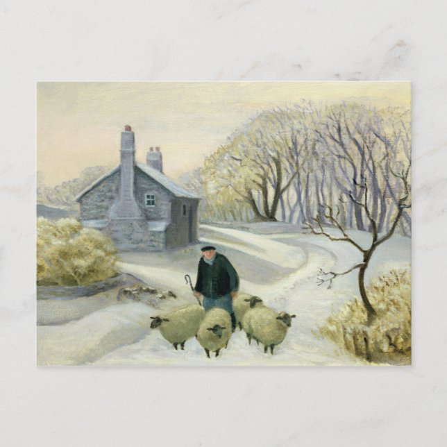 Leading the Sheep Postcard (Front)