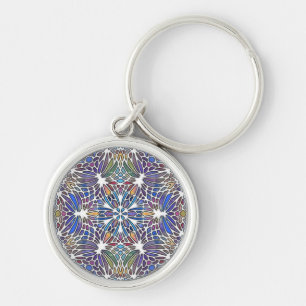 "Leadlight Wings Orbiting" Keychain