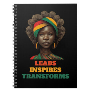 Leads, Inspires, Transforms Black History Month Notebook