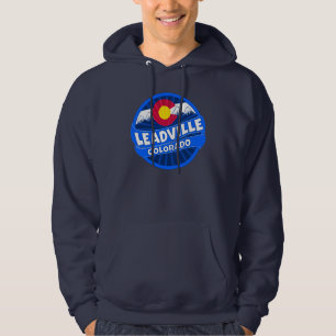 Leadville Colorado mountain burst mens hoodie