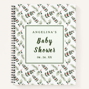 Leaf And Cherry Baby Shower Gift List Notebook