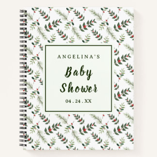Leaf And Cherry Baby Shower Gift List Notebook
