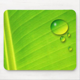leaf and droplets mouse pad