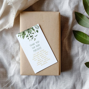 Leaf and plants insert Card for customer orders.