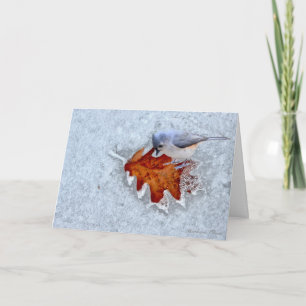 Leaf and Tufted-Titmouse-Thoreau quote Card
