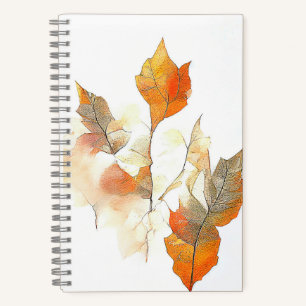 Leaf Autumn Season Nature Watercolor Art Painting Notebook