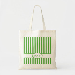 Leaf Autumnal Stripes with monogram Tote Bag