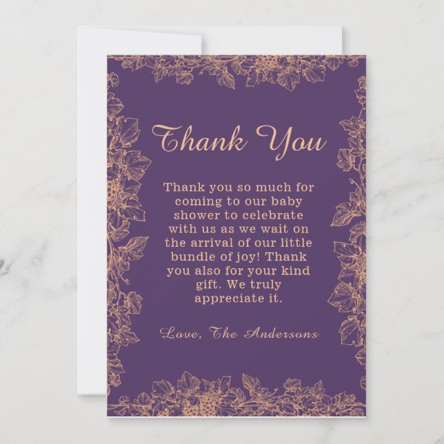 Leaf Baby Shower Thank You Card (Front)