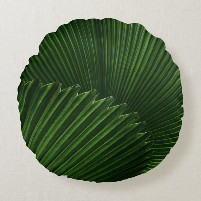 Leaf Background Round Cushion (Front)